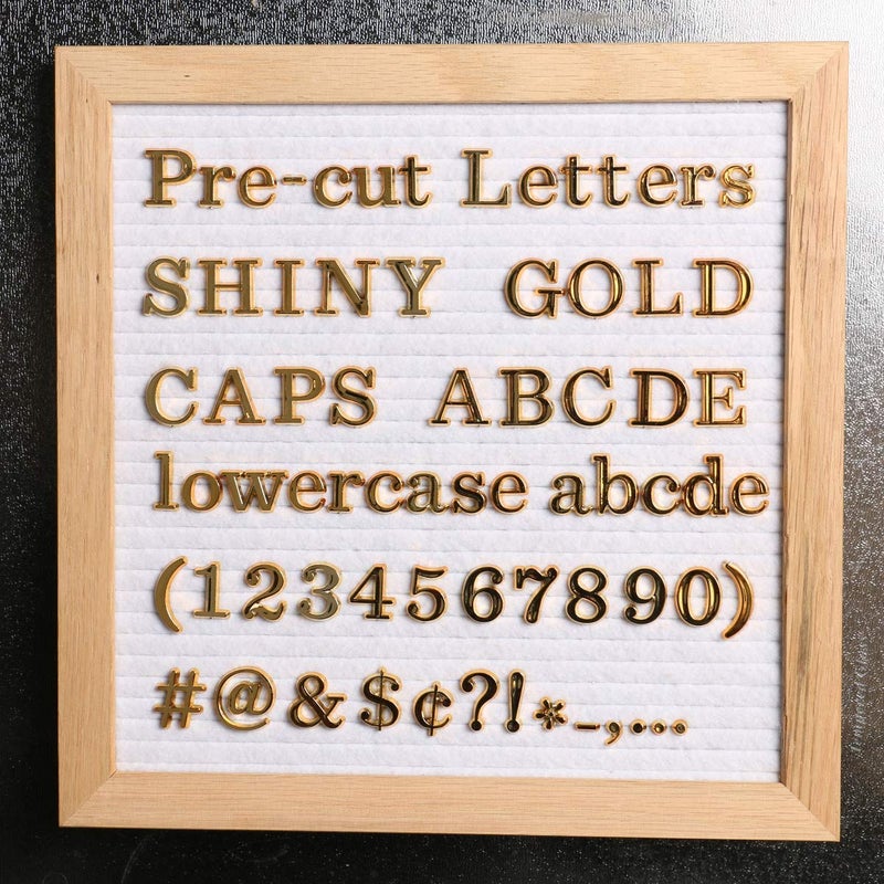 Big Role Gold Letters for Letter Board Letters Only, 3/4 inch Message Board Letters Felt Letter Board Sign Accessories (375), 0.75â€ Pre Cut Plastic Letterboard Letters Numbers Changeable Menu Board Replacement - Image 2